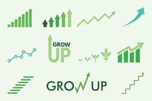 Growing graph Icon for design vector