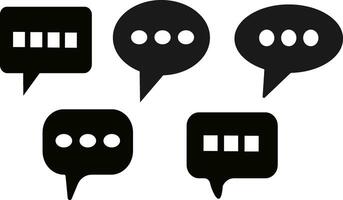 Chat icon set illustration. Speech Bubble Icon with Editable Stroke and Pixel Perfect. vector