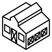 Barn isometric icon line style vector