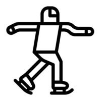 Ice skating icon line style vector