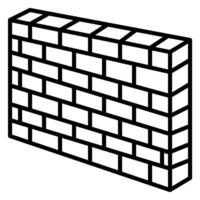 Brickwall isometric icon line style vector