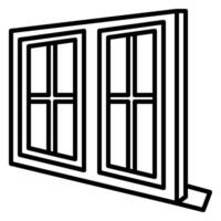 Window isometric icon line style vector
