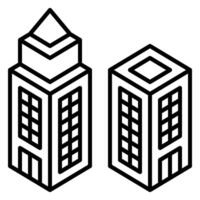 Skyscraper isometric icon line style vector