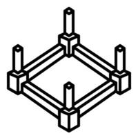 Foundation isometric icon line style vector