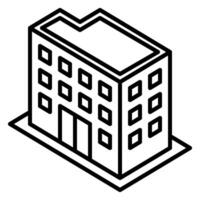 Residential block isometric icon line style vector