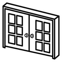 Door isometric icon line style vector