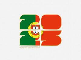 Abstract numbers 2025 with flag of Portugal. vector