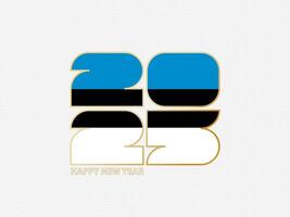 Abstract numbers 2025 with flag of Estonia. vector