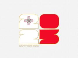 Abstract numbers 2025 with flag of Malta. vector