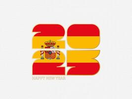 Abstract numbers 2025 with flag of Spain. vector