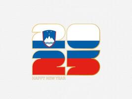 Abstract numbers 2025 with flag of Slovenia. vector