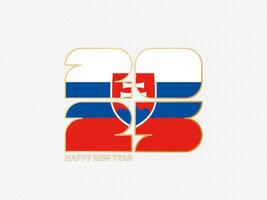 Abstract numbers 2025 with flag of Slovakia. vector