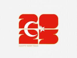 Abstract numbers 2025 with flag of Turkey. vector
