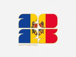 Abstract numbers 2025 with flag of Moldova. vector