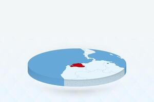 3D Isometric Map Highlighting Ecuador in Red. vector