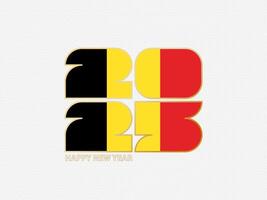 Abstract numbers 2025 with flag of Belgium. vector