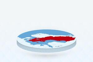 3D Isometric Map Highlighting Sweden in Red. vector