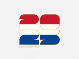 Abstract numbers 2025 with flag of Netherlands. vector