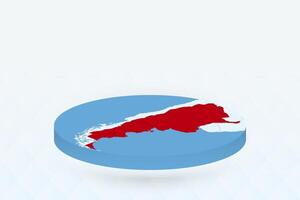 3D Isometric Map Highlighting Argentina in Red. vector