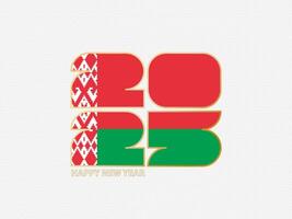 Abstract numbers 2025 with flag of Belarus. vector