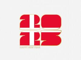 Abstract numbers 2025 with flag of Denmark. vector