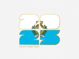 Abstract numbers 2025 with flag of San Marino. vector