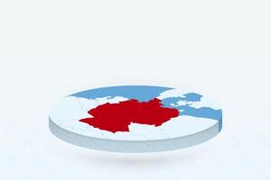 3D Isometric Map Highlighting Germany in Red. vector