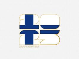 Abstract numbers 2025 with flag of Finland. vector