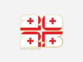Abstract numbers 2025 with flag of Georgia. vector