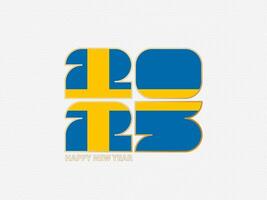 Abstract numbers 2025 with flag of Sweden. vector
