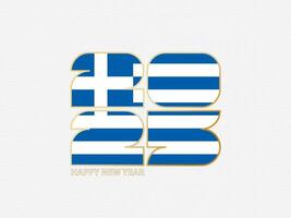 Abstract numbers 2025 with flag of Greece. vector