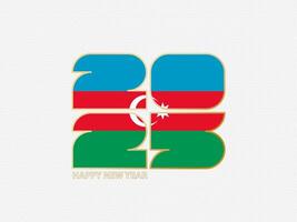 Abstract numbers 2025 with flag of Azerbaijan. vector