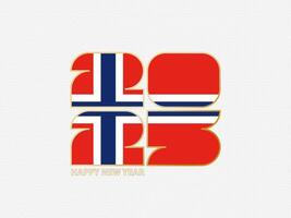 Abstract numbers 2025 with flag of Norway. vector