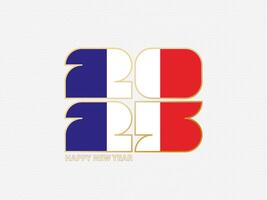 Abstract numbers 2025 with flag of France. vector