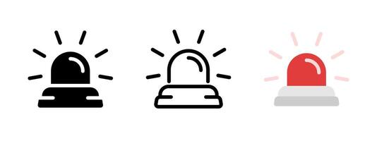 Alarm bulb icon. Alert bulb illustration. Emergency signal. Ambulance and police glowing red flasher siren symbol. Danger beacon sign. Security attention lamp pictogram. Rescue caution lamp. vector