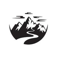 Mountain landscape with a road and mountains vector