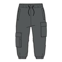 A drawing of a pair of cargo pants with pockets vector