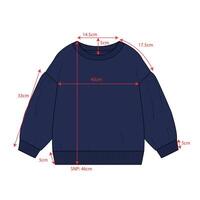 Ladies sweater with measurements details isolated on white background vector