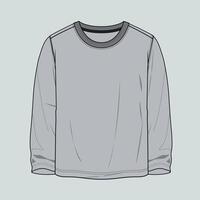 A gray sweatshirt with a black trim vector