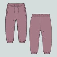A pair of sweatpants with a zipper and pockets vector
