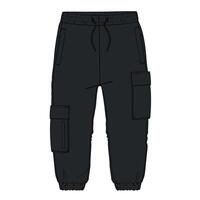 A black cargo pants with pockets on the side vector