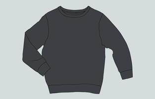 A black sweatshirt is shown on a light background vector