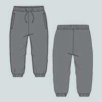 A pair of sweatpants with a zipper and pockets vector