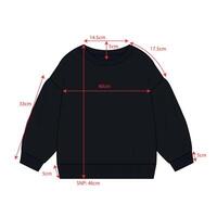 Black color sweater for ladies with measurements isolated on white back vector