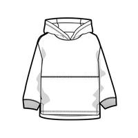 A drawing of a hoodie with a white background vector