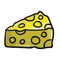 Hand Drawing style of cheese . It is suitable for foods icon, sign or symbol. vector