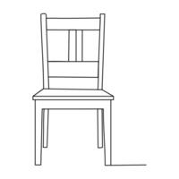 One line drawing of isolated r object modern chair vector