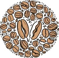 Coffee beans in a circle illustration vector