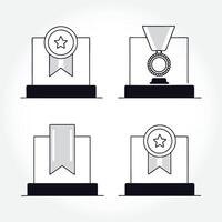a black and white drawing of a trophy and a trophy vector
