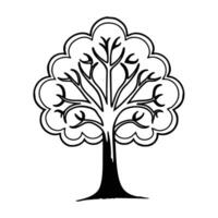 a tree with leaves and branches in a circle vector
